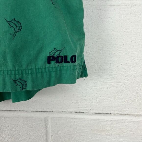 Polo Ralph Lauren men’s green swordfish lined swim trunks size M - Picture 2 of 7